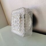 Vintage square glass ceiling lamp, 70s