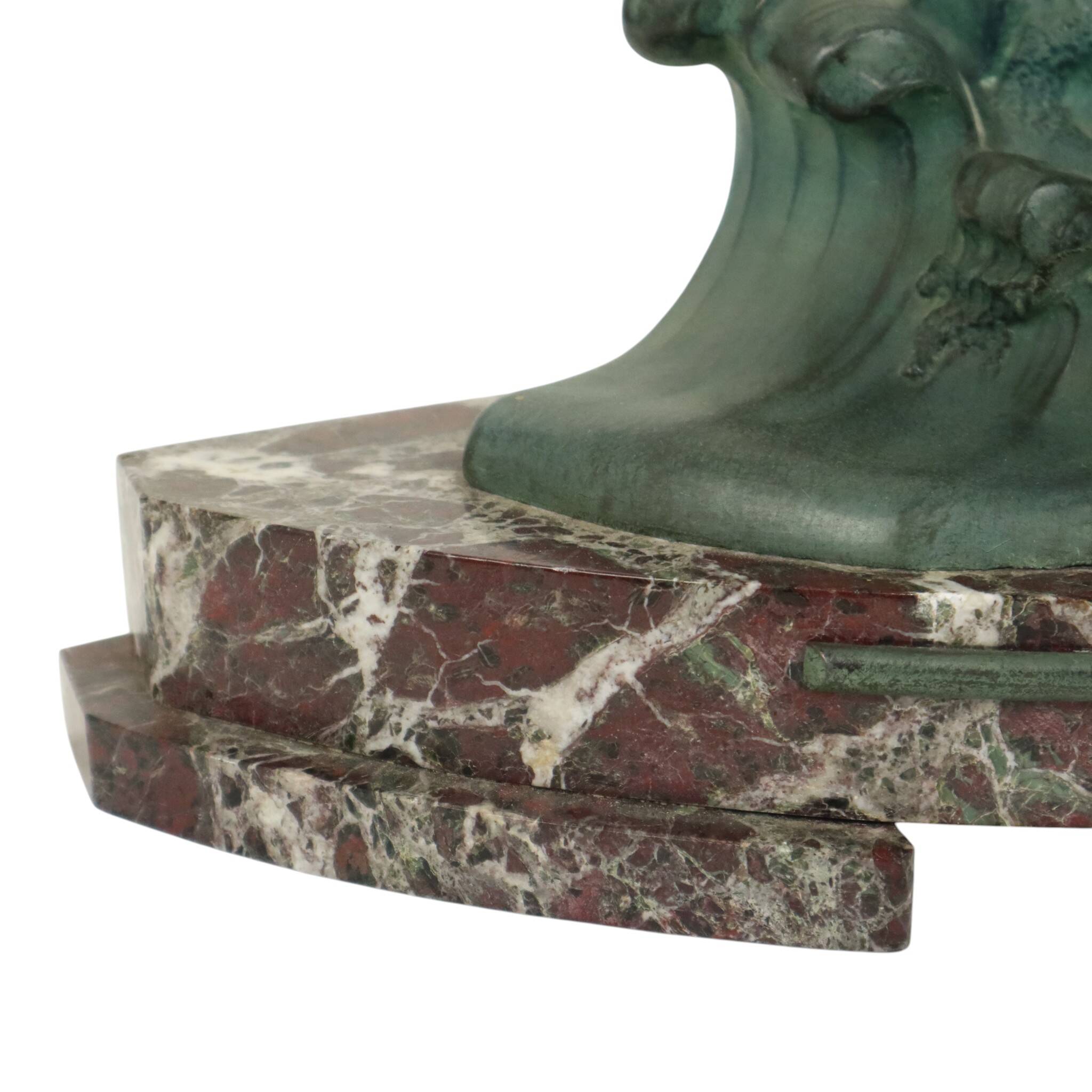 Sculpture Art Déco Goéland sur Socle en Marbre Patine Bronze 51 cm