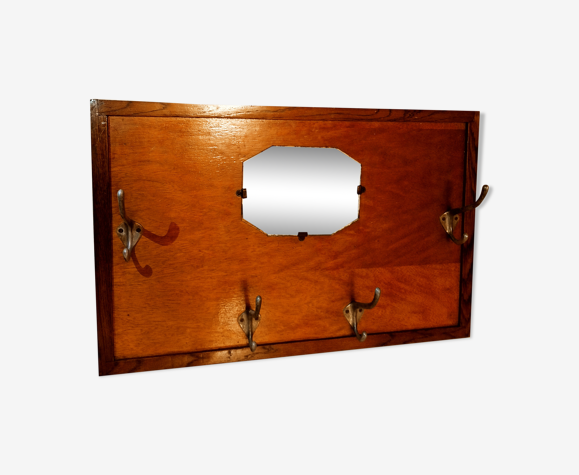 Mirror coat rack, old wood