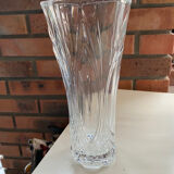 Vase en verre strié