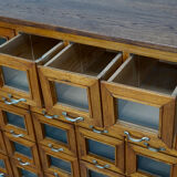 Vintage Dutch Oak Haberdashery Shop Cabinet / Vitrine, 1950s