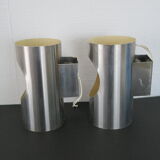 Pairs Wall lamps vintage 1970 Stainless steel satin