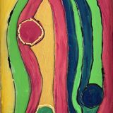 Serge reggiani, acrylic on canvas "reminder 2004" signed (1922 - 2004)