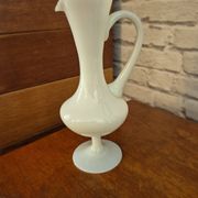 Vintage white opaline amphora vase