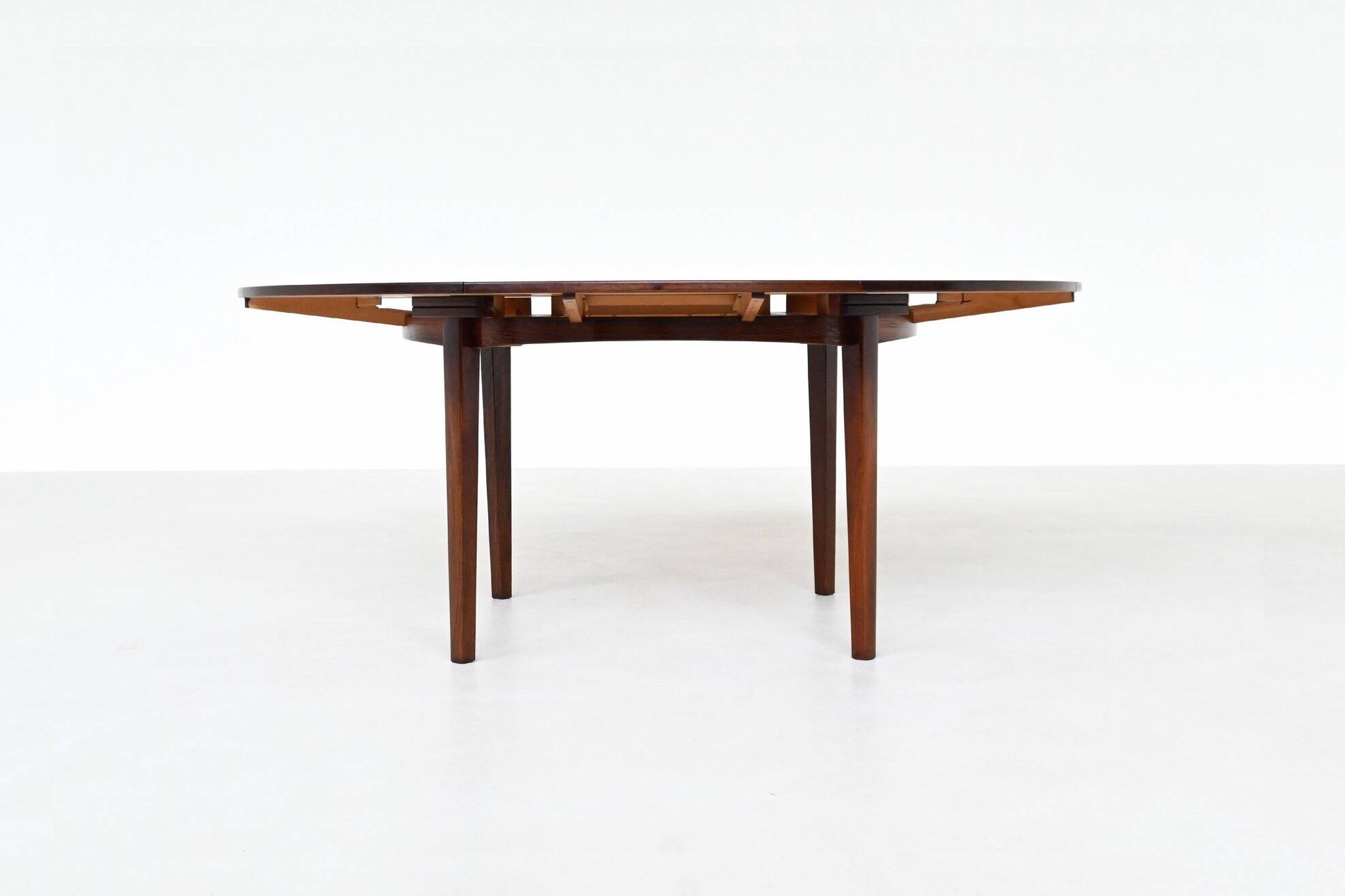 Dyrlund Lotus Flip Flap dining table in rosewood Denmark 1960