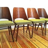 Ensemble de quatre chaises O. Haerdtl, Ton, Holesov, Tchécoslovaquie, les années 60
