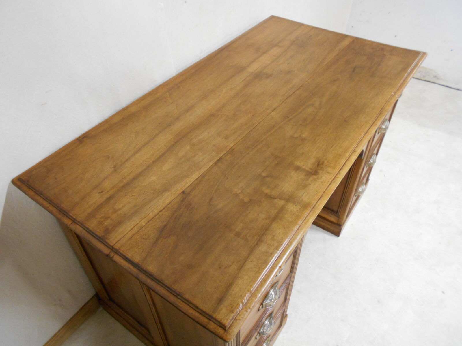 Coffered walnut desk