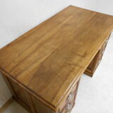 Coffered walnut desk