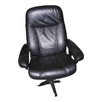 Black leather office chair