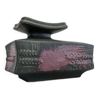 Brutalist ceramic vase by Helmut Schaeffenacker circa 1970