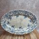 Antique oval plate, blue ironstone with floral decoration – 34 cm