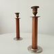 Pair of antique folk art candlesticks