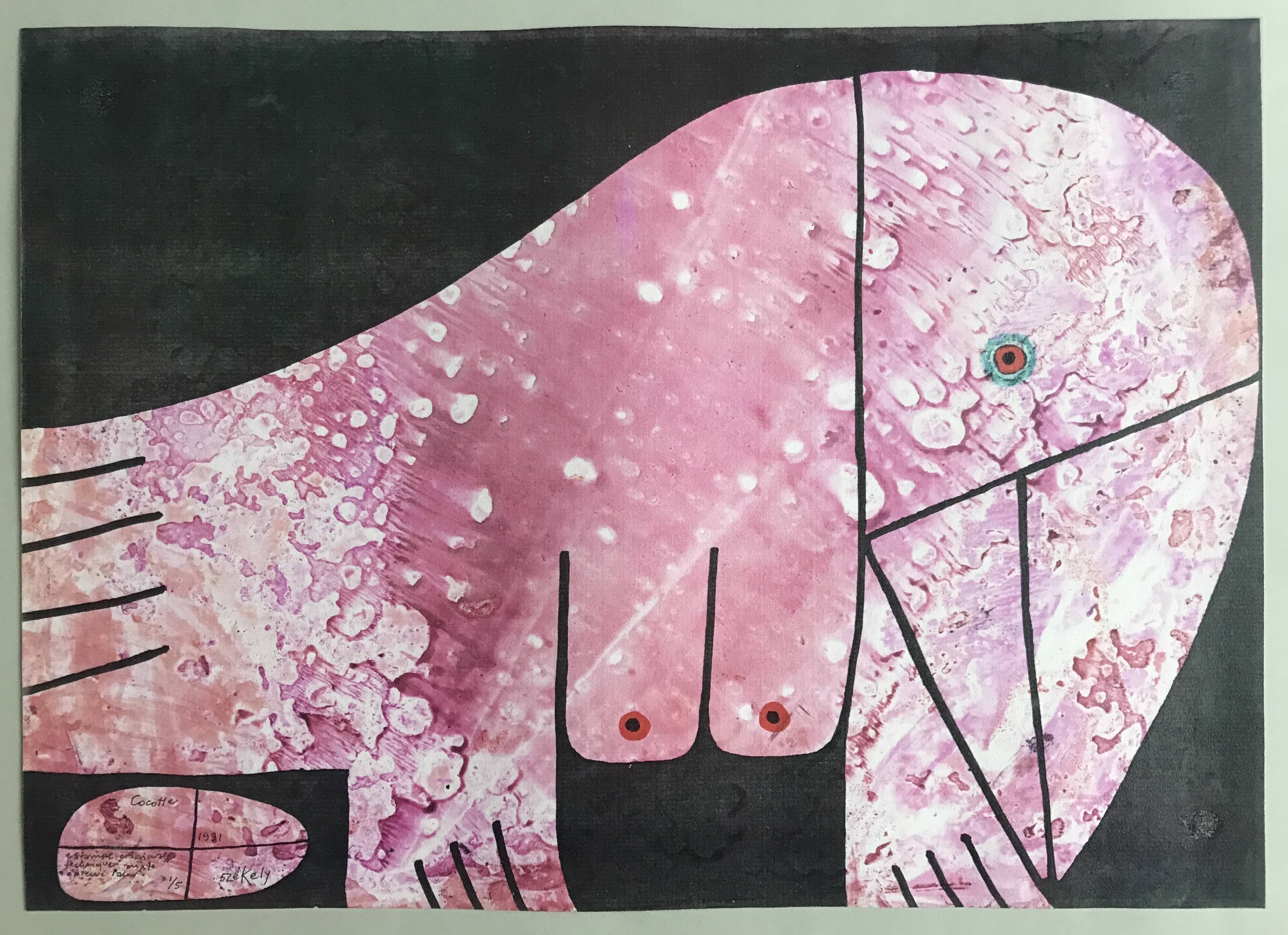 Pierre székely, cocotte, 1981. original print signed in ink