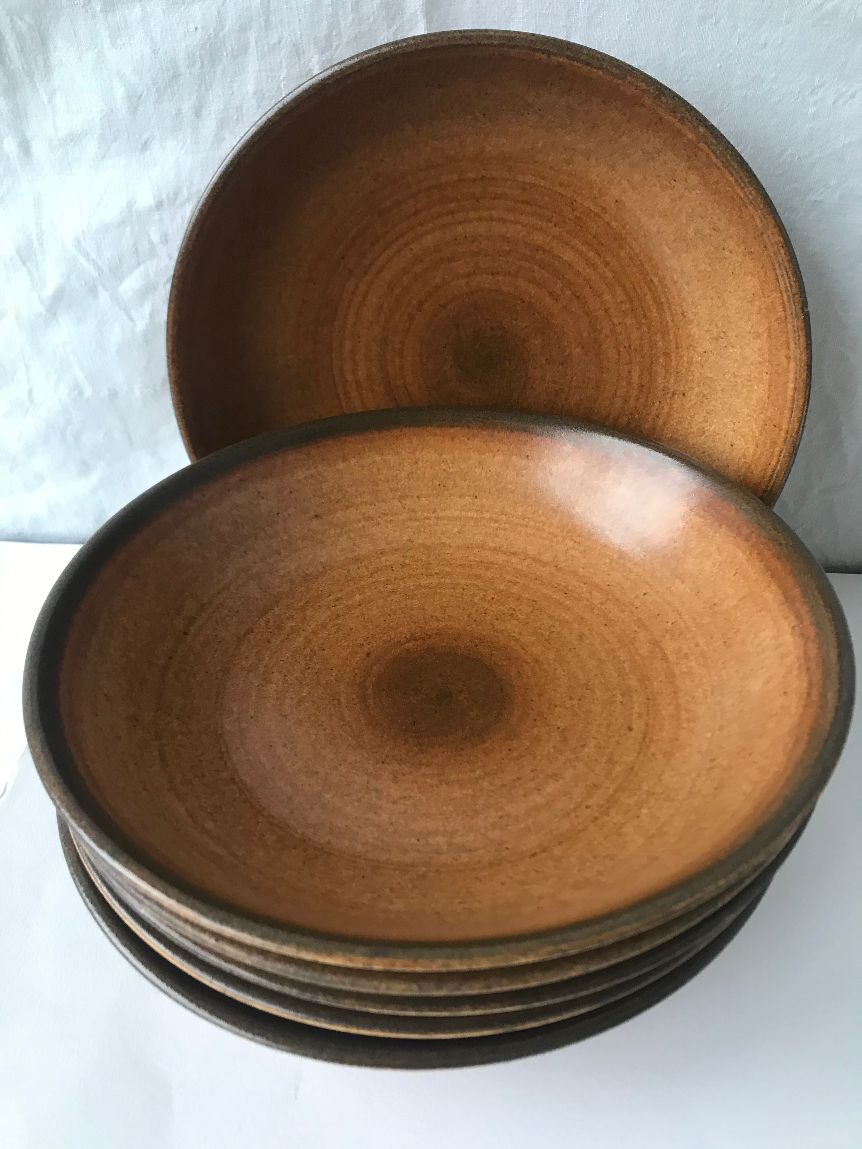 6 vintage sandstone plates