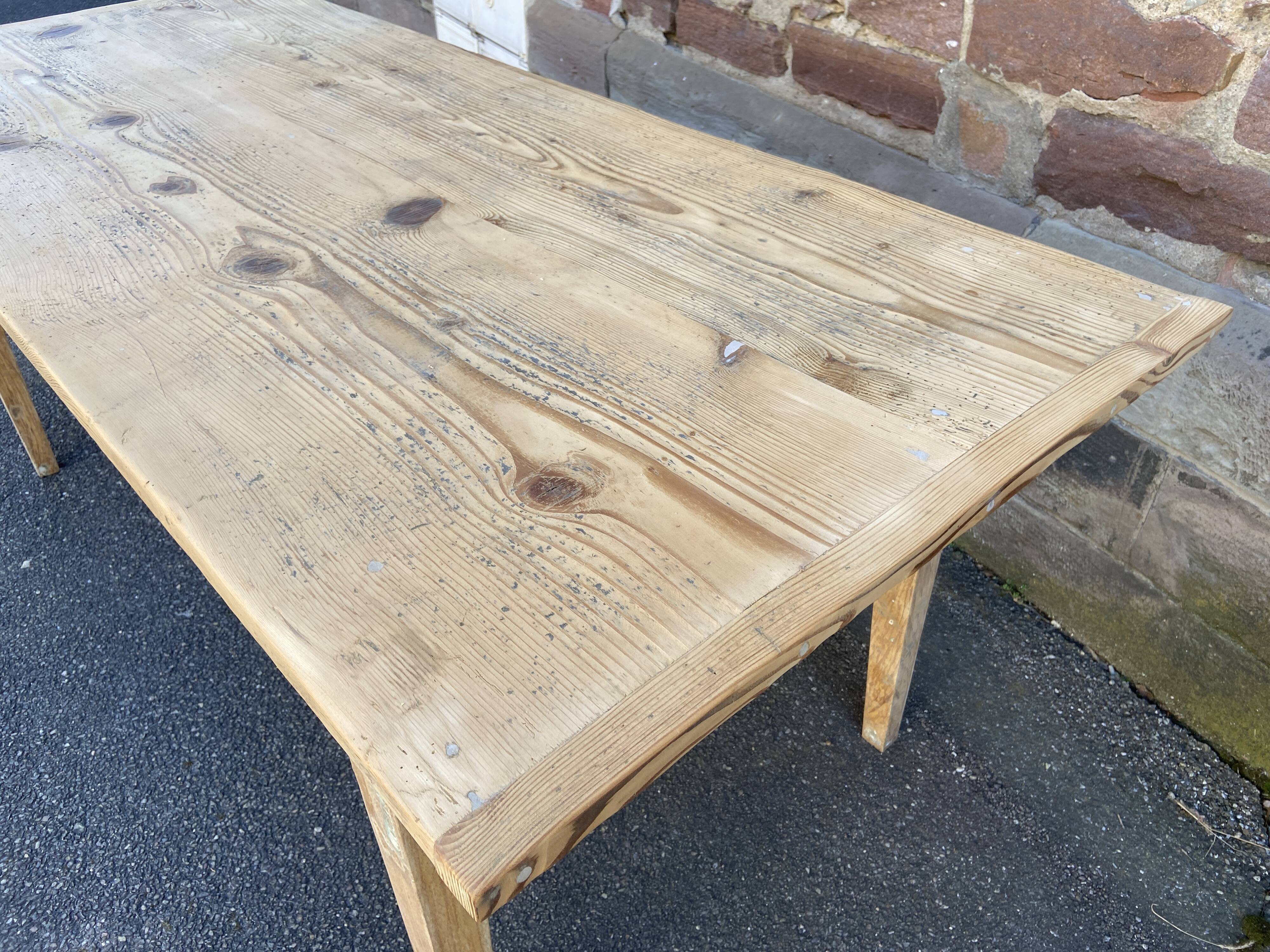 large farmhouse table Alsace 190cm fir 1900