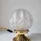 Art deco lamp in bronze and frosted glass