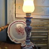 Original porcelain lamp with a base in the style of Gabriel Fourmaintraux.