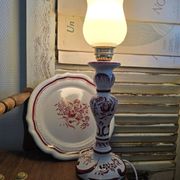 Original porcelain lamp with a base in the style of Gabriel Fourmaintraux.