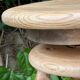 1950s solid oak tripod workshop stool with a screw mechanism.