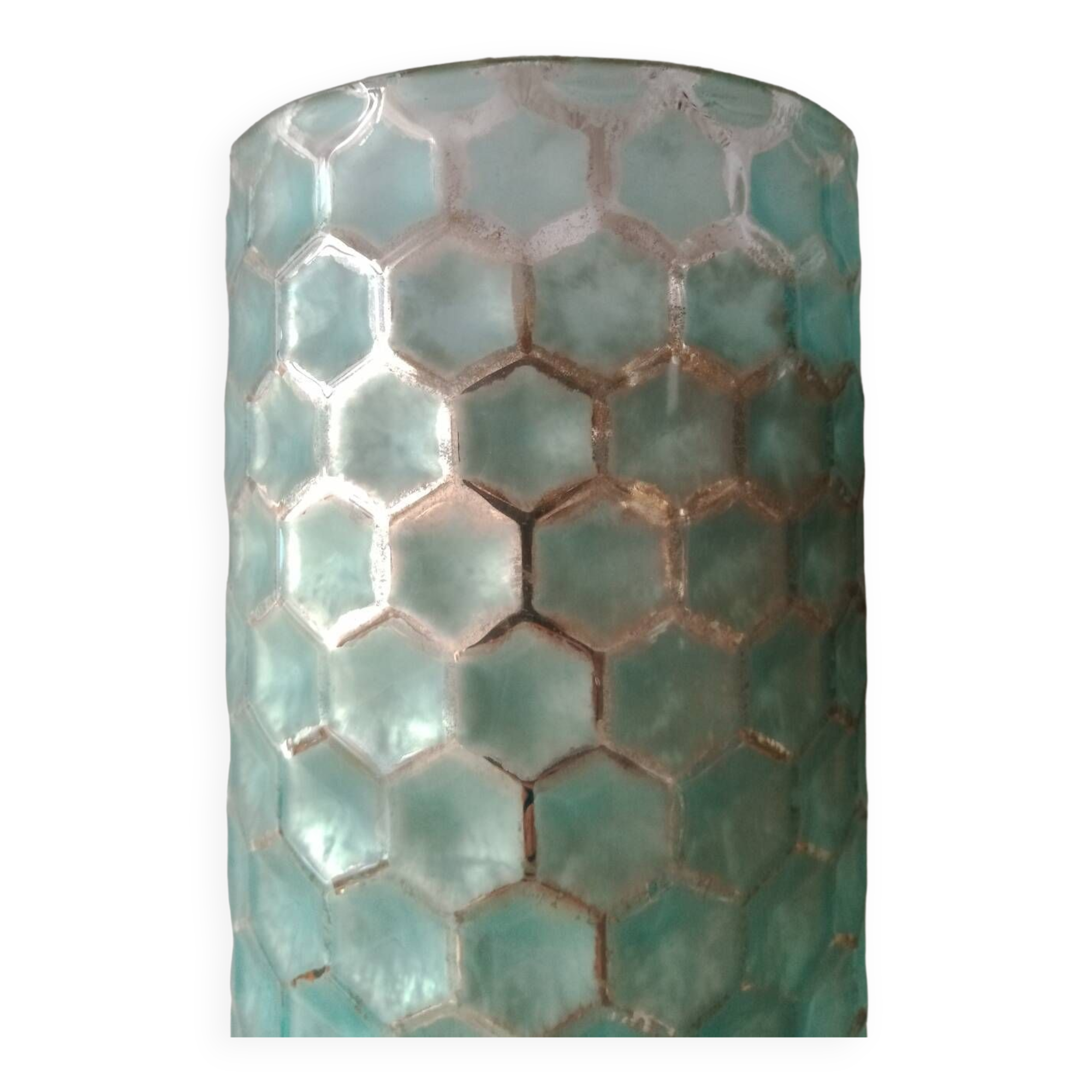 Cylindrical vase frosted honeycomb glass
