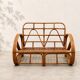 "Bretzel" vintage rattan bench – 1960s-1970s