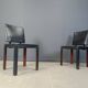 Vintage leather dining chairs by Durlet, 1980s