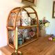Étagère "Arche" en Rotin & Cannage – Vintage 1970