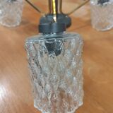 Vintage 70s chandelier with 3 clear glass globes