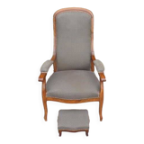 Fauteuil Voltaire et repose pieds