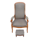 Fauteuil Voltaire et repose pieds