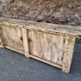 Established ancient French console table / kitchen island / shop counter, early 1900s.