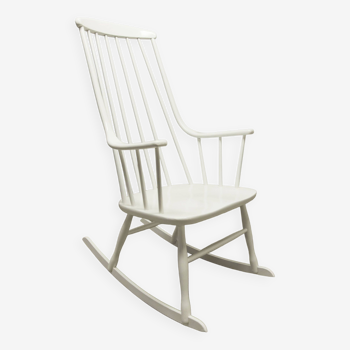 Lena Larsson rocking chair 1960 white restored