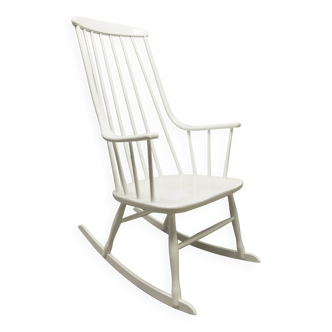 Lena Larsson rocking chair 1960 white restored