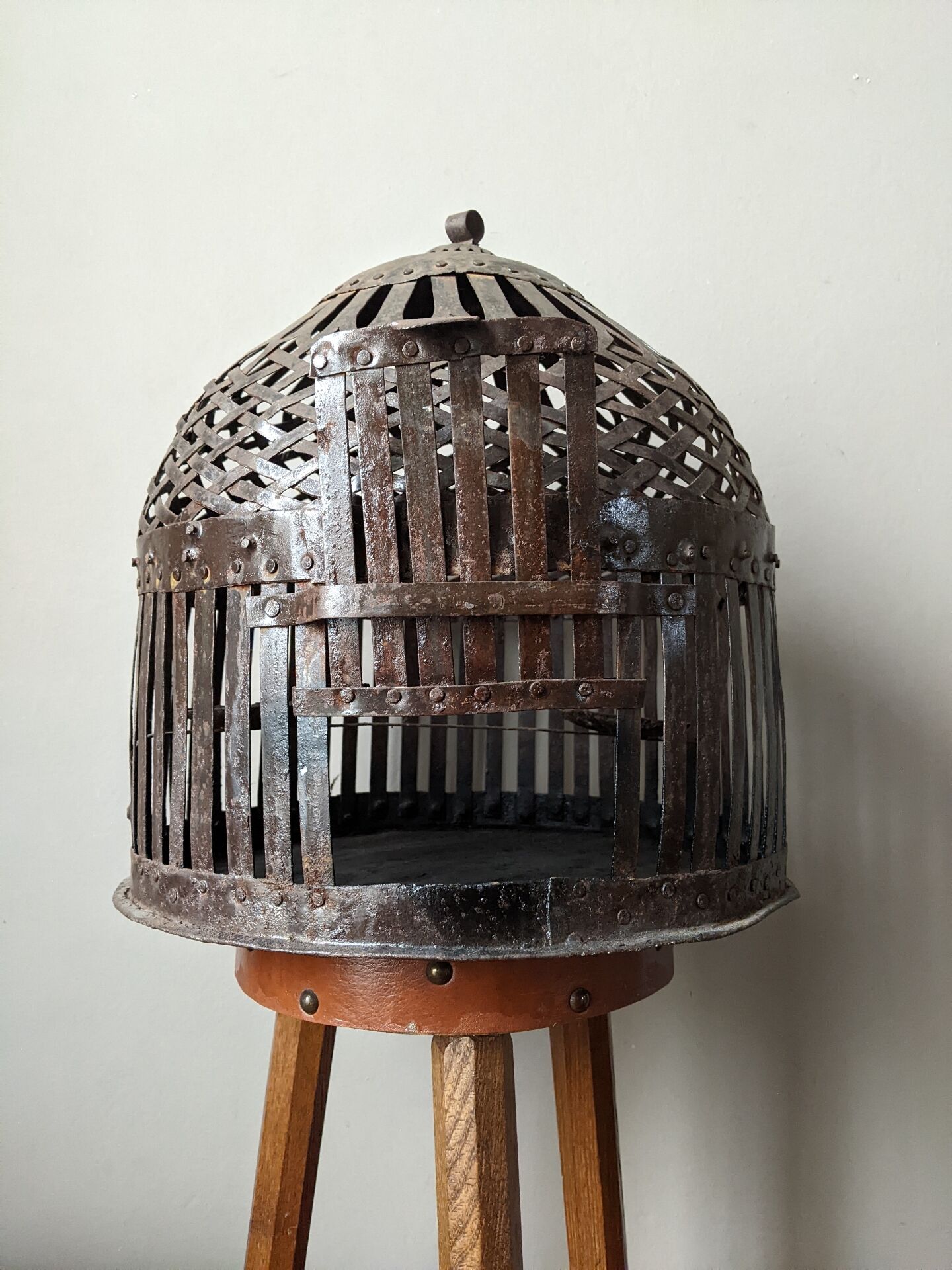 Wrought iron birdcage handmade in India.