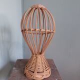 Wicker rattan marotte hat head