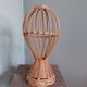 Wicker rattan marotte hat head