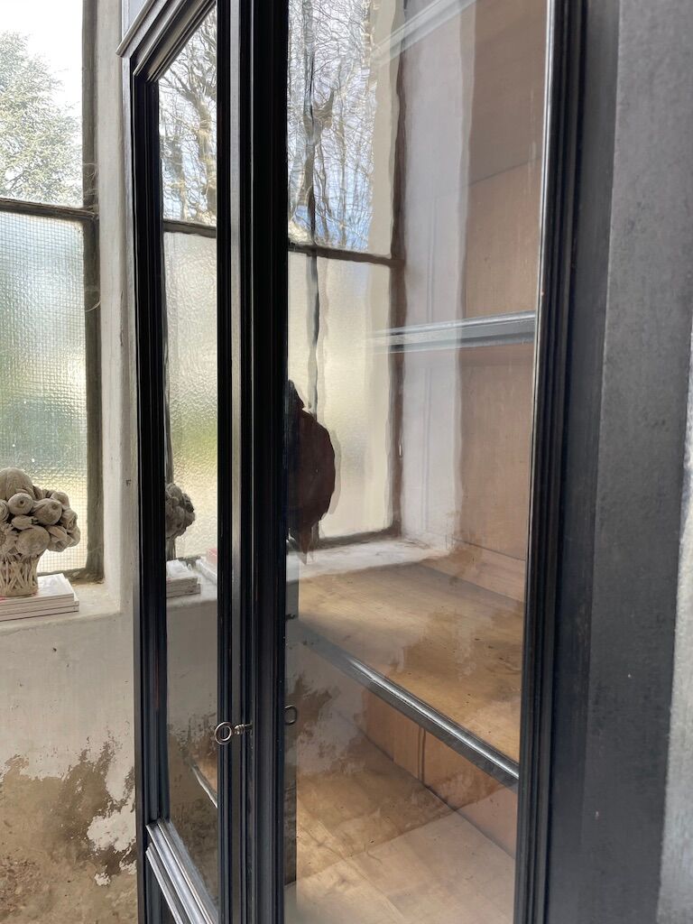 Napoleon 3 walnut window glass cabinet