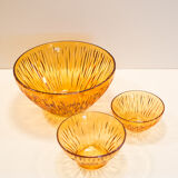 Amber glass flower service 16 pieces