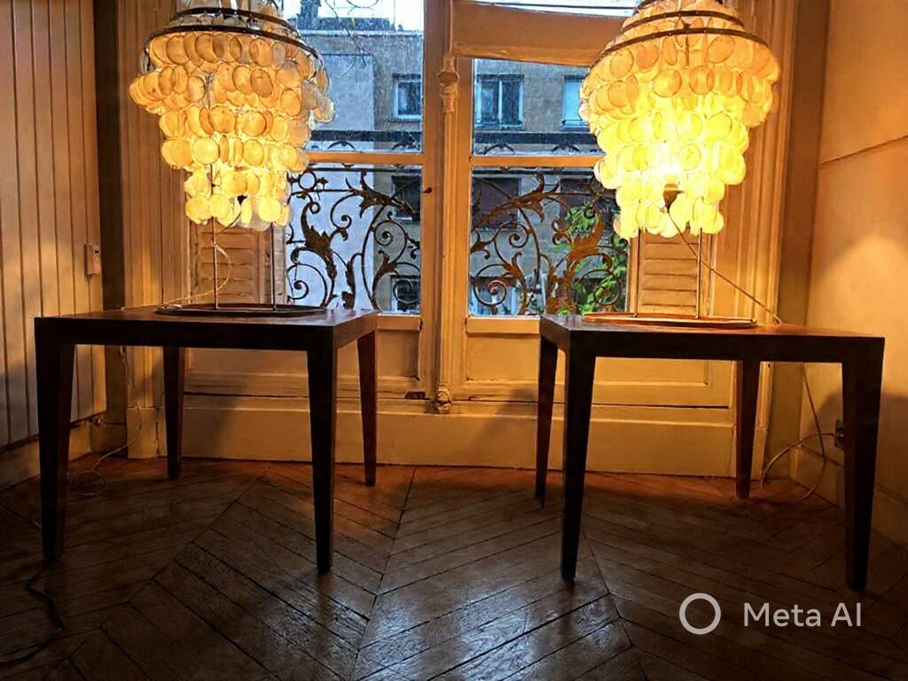 vintage mother-of-pearl lamp