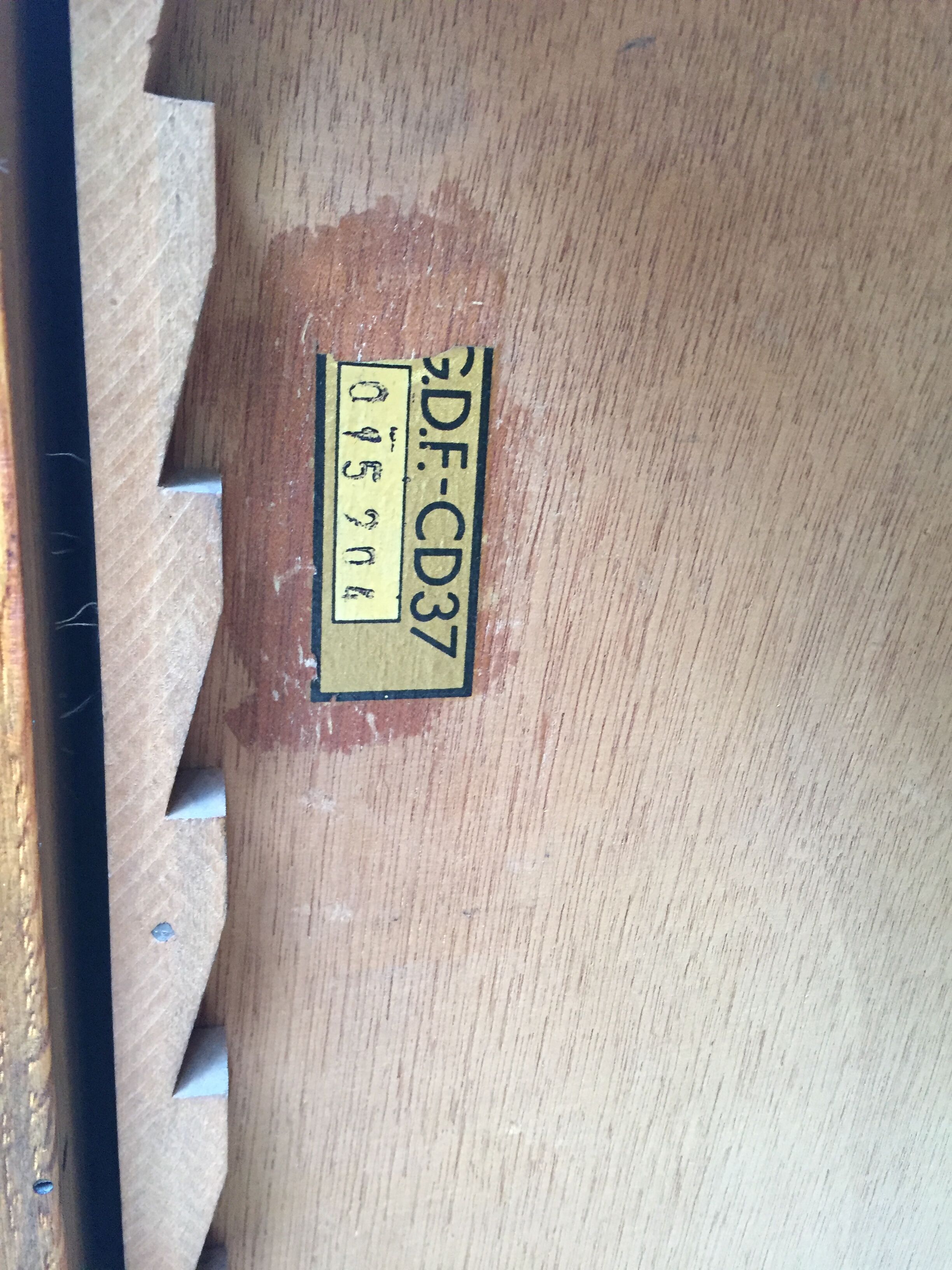 Low cupboard / curtain 1950 vintage blond oak buffet