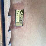 Low cupboard / curtain 1950 vintage blond oak buffet