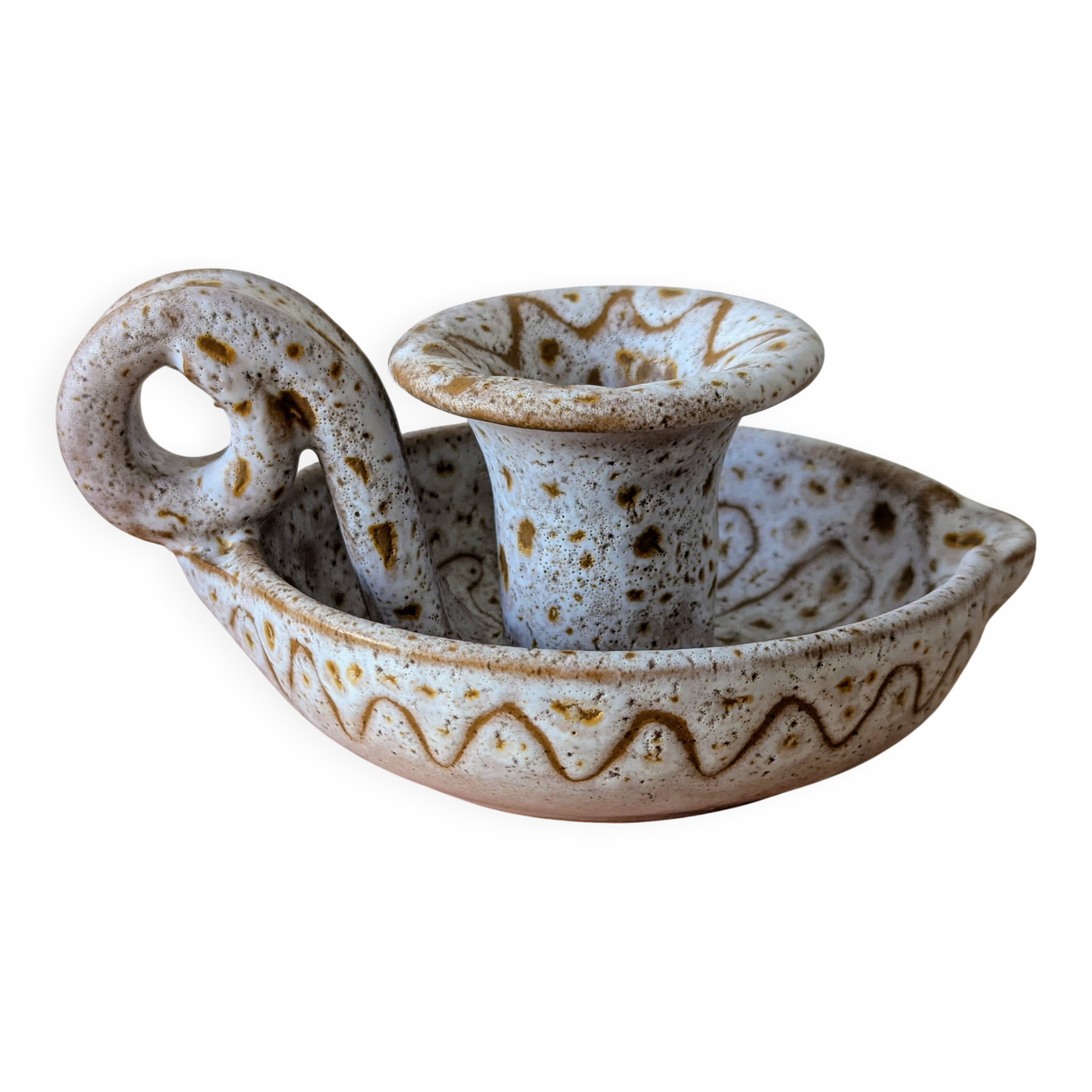 Ceramic candle holder signed Jean Austruy