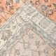 Tapis vintage turc floral fait à la main, orange pastel doux, 7x10