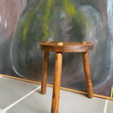 Vintage tripod wood farm stool