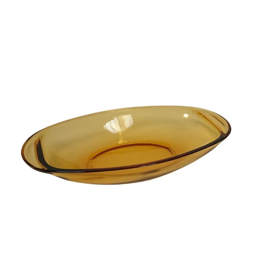 Butter cup in amber glass Vereco France