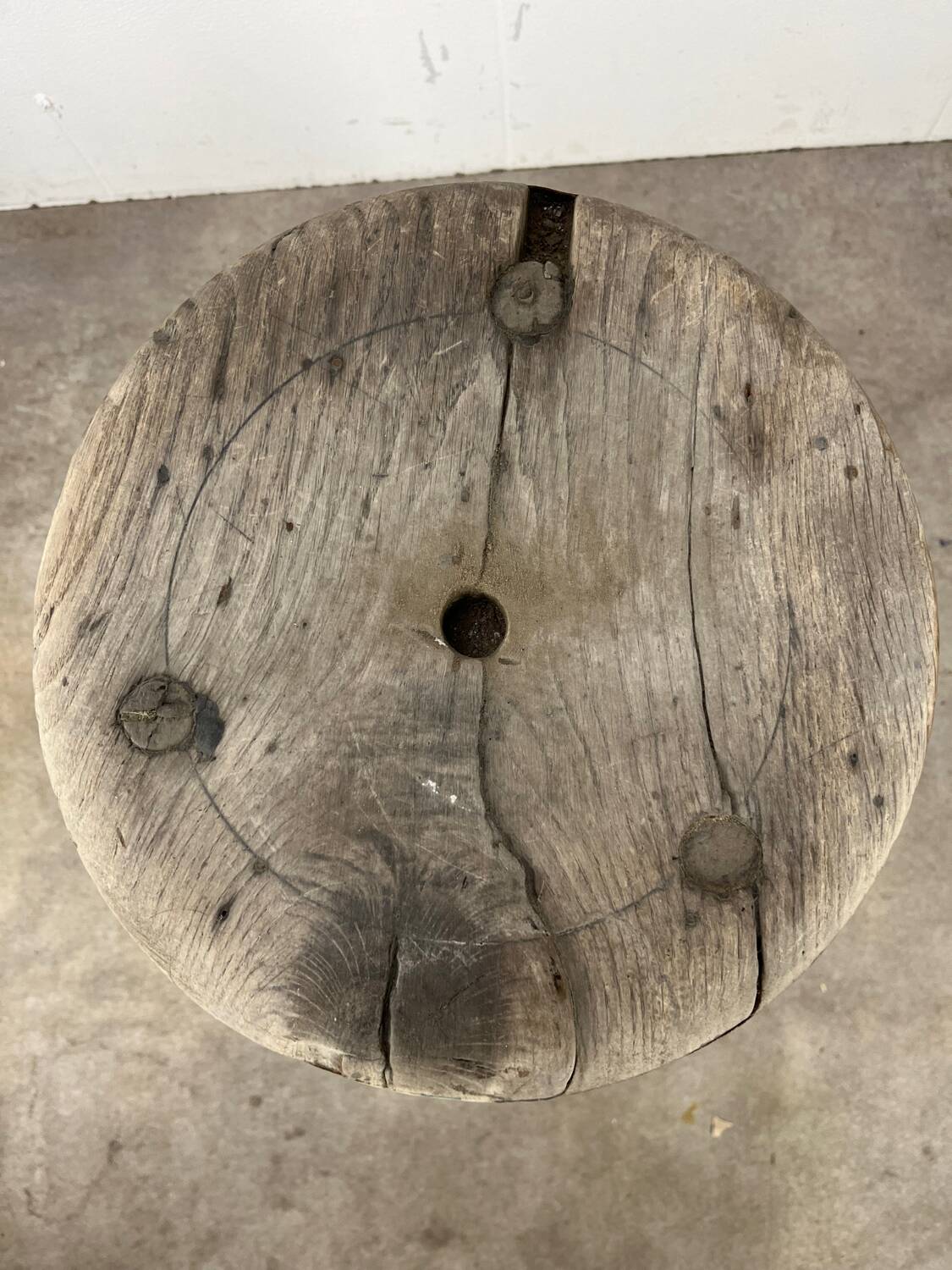 3 primitive stools, folk art