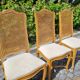 4 chaises en bois cérusé et dossier canné