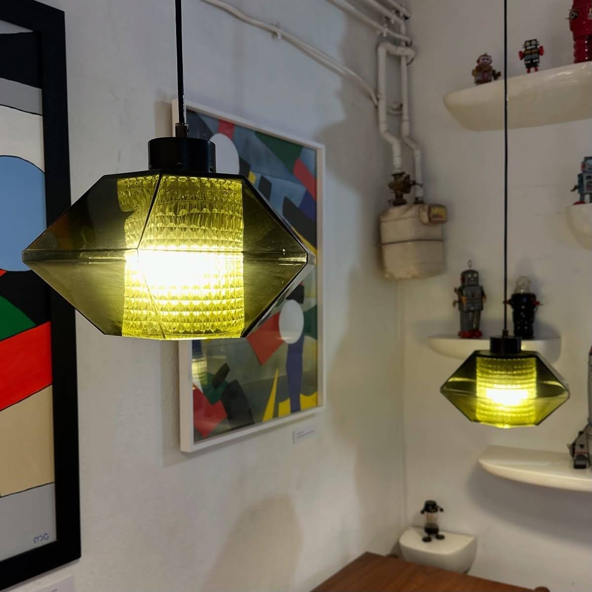 “Diamond” pendant lights by Carl Faguerlund, 1970