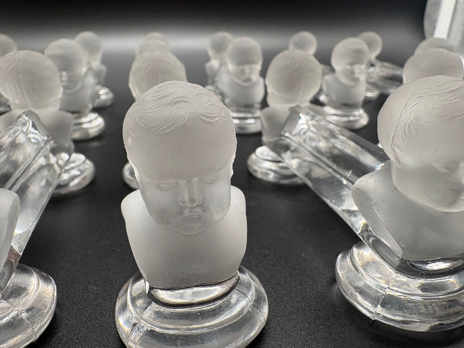 12 Baccarat crystal knife holders, Houdon model, 19th century.