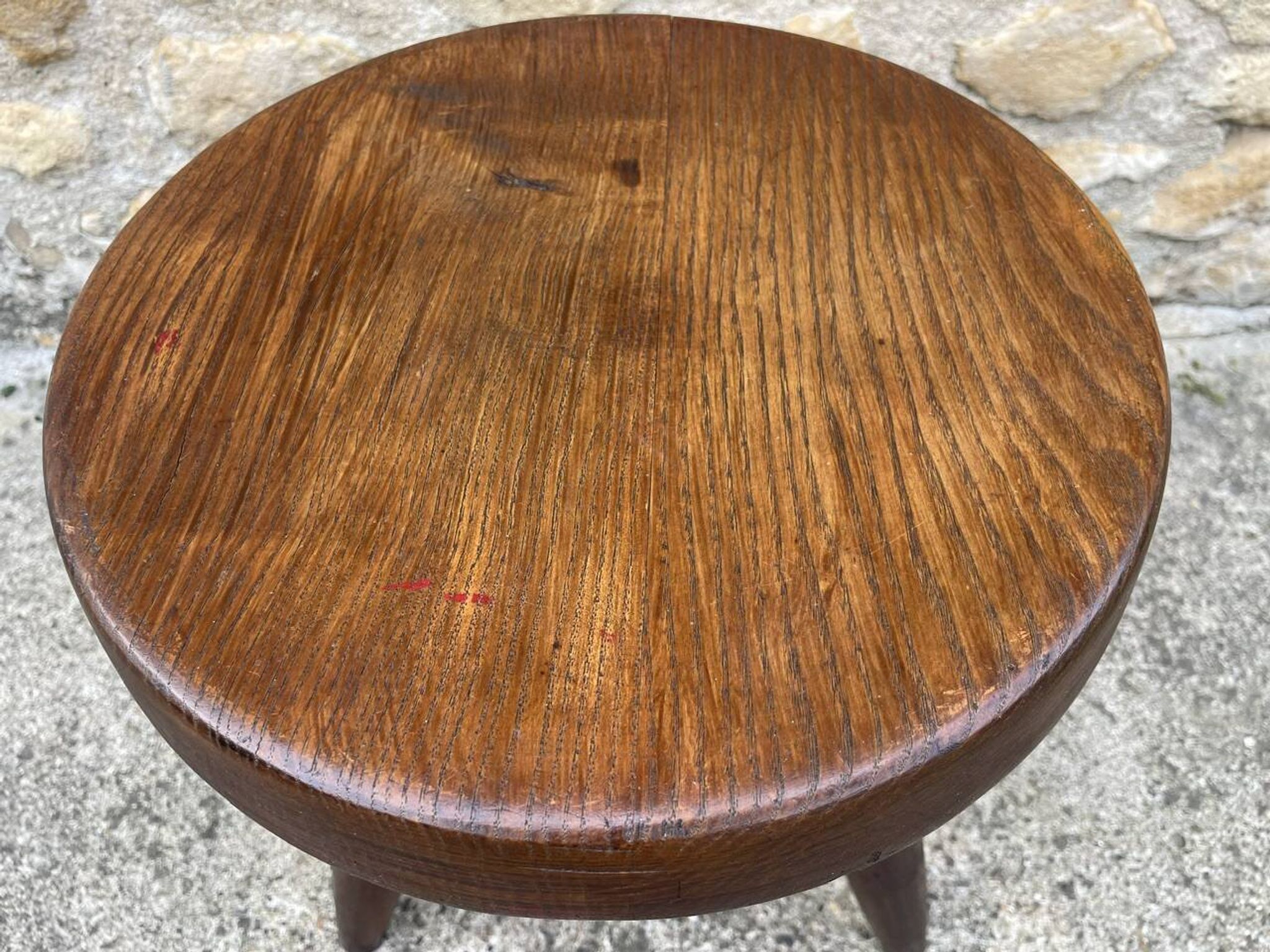 Vintage "Berger" stool, tall, in ash, Charlotte Perriand, 1950s